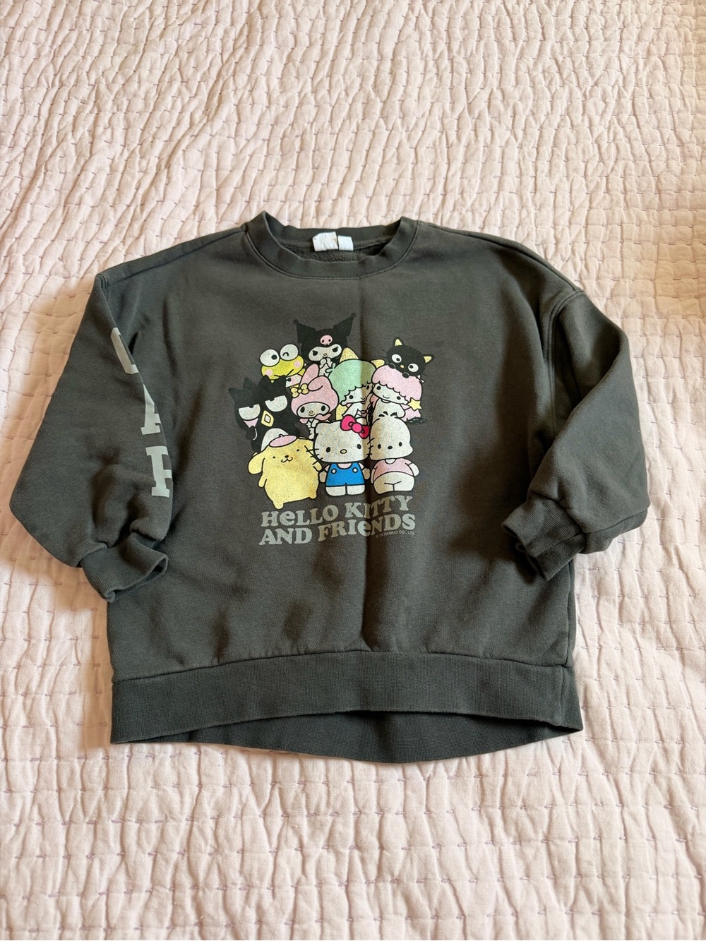 GAP Black Hello Kitty & Friends Pullover Sweatshirt with Pastel Characters